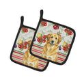 Lion Yellow Leonberger Vegetables Pot Holder Set of 2 Heat Resistant Quilted Hot Pads 7.5 x 7.5 Inch, Insulated Kitchen Trivets for Cooking & Baking