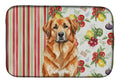 Red Leonberger Vegetables Dish Drying Mat Absorbent Dish Drying Mat Pad for Kitchen Counter Dish Drainer Mat for Countertop, 14 x 21", Multicolor