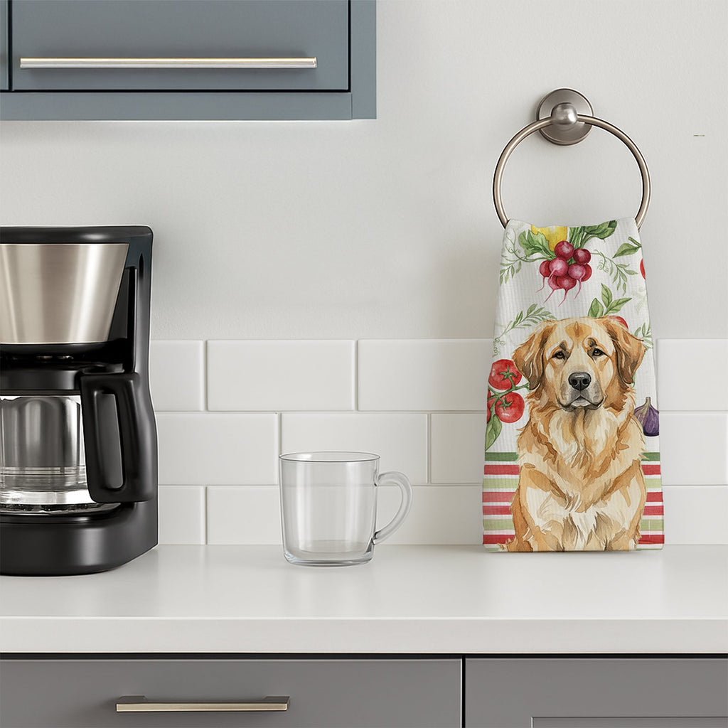 Sandy Leonberger Vegetables Kitchen Towel Velour Plush Front and Cotton Loop Back Machine Washable