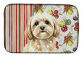 Cream Lhasa Apso Vegetables Dish Drying Mat Absorbent Dish Drying Mat Pad for Kitchen Counter Dish Drainer Mat for Countertop, 14 x 21", Multicolor