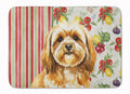 Gold Lhasa Apso Vegetables Memory Foam Kitchen Mat Machine Washable Anti-Fatigue Cushion Comfort Bath or Kitchen Rug