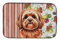 Red Lhasa Apso Vegetables Dish Drying Mat Absorbent Dish Drying Mat Pad for Kitchen Counter Dish Drainer Mat for Countertop, 14 x 21", Multicolor