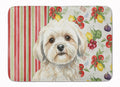 White Lhasa Apso Vegetables Memory Foam Kitchen Mat Machine Washable Anti-Fatigue Cushion Comfort Bath or Kitchen Rug