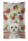 Maltese Vegetables Kitchen Towel Velour Plush Front and Cotton Loop Back Machine Washable