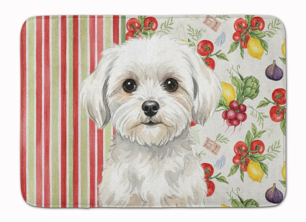 Maltese Vegetables Memory Foam Kitchen Mat Machine Washable Anti-Fatigue Cushion Comfort Bath or Kitchen Rug