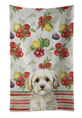 Maltipoo Vegetables Kitchen Towel Velour Plush Front and Cotton Loop Back Machine Washable