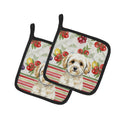 Maltipoo Vegetables Pot Holder Set of 2 Heat Resistant Quilted Hot Pads 7.5 x 7.5 Inch, Insulated Kitchen Trivets for Cooking & Baking