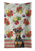 Manchester Terrier Vegetables Kitchen Towel Velour Plush Front and Cotton Loop Back Machine Washable