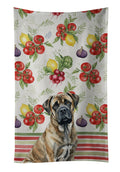 Brindle Mastiff Vegetables Kitchen Towel Velour Plush Front and Cotton Loop Back Machine Washable