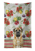 Fawn Mastiff Vegetables Kitchen Towel Velour Plush Front and Cotton Loop Back Machine Washable