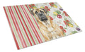 Fawn Mastiff Vegetables Cutting Board Tempered Glass Kitchen Cutting Surface, Heat Resistant Chopping, Non-Slip Feet, Food Prep & Serving