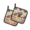 Fawn Mastiff Vegetables Pot Holder Set of 2 Heat Resistant Quilted Hot Pads 7.5 x 7.5 Inch, Insulated Kitchen Trivets for Cooking & Baking