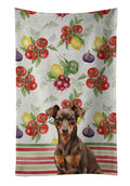 Chocolate and Rust Miniature Pinscher Min Pin Vegetables Kitchen Towel Velour Plush Front and Cotton Loop Back Machine Washable