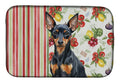 Black and Tan Miniature Pinscher Vegetables Dish Drying Mat Absorbent Dish Drying Mat Pad for Kitchen Counter Dish Drainer Mat for Countertop, 14 x 21", Multicolor