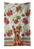 Red Miniature Pinscher Min Pin Vegetables Kitchen Towel Velour Plush Front and Cotton Loop Back Machine Washable
