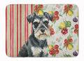 Black & Silver Miniature Schnauzer Vegetables Memory Foam Kitchen Mat Machine Washable Anti-Fatigue Cushion Comfort Bath or Kitchen Rug