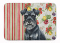 Black Miniature Schnauzer Vegetables Memory Foam Kitchen Mat Machine Washable Anti-Fatigue Cushion Comfort Bath or Kitchen Rug