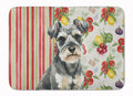 Miniature Schnauzer Vegetables Memory Foam Kitchen Mat Machine Washable Anti-Fatigue Cushion Comfort Bath or Kitchen Rug