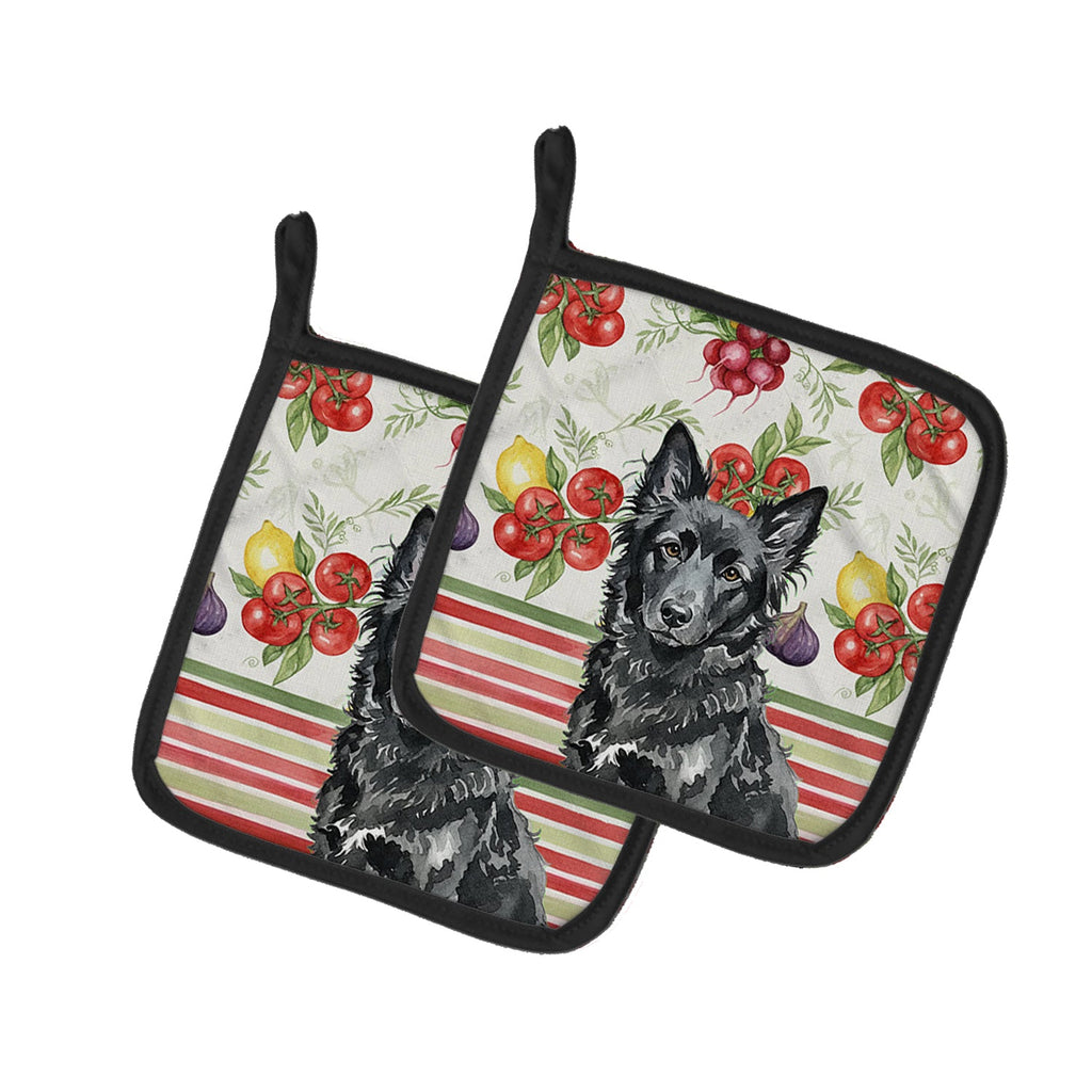 Mudi Vegetables Pot Holder Set of 2 Heat Resistant Quilted Hot Pads 7.5 x 7.5 Inch, Insulated Kitchen Trivets for Cooking & Baking