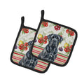 Black Neapolitan Mastiff Vegetables Pot Holder Set of 2 Heat Resistant Quilted Hot Pads 7.5 x 7.5 Inch, Insulated Kitchen Trivets for Cooking & Baking