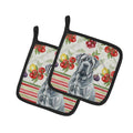 Blue Neapolitan Mastiff Vegetables Pot Holder Set of 2 Heat Resistant Quilted Hot Pads 7.5 x 7.5 Inch, Insulated Kitchen Trivets for Cooking & Baking
