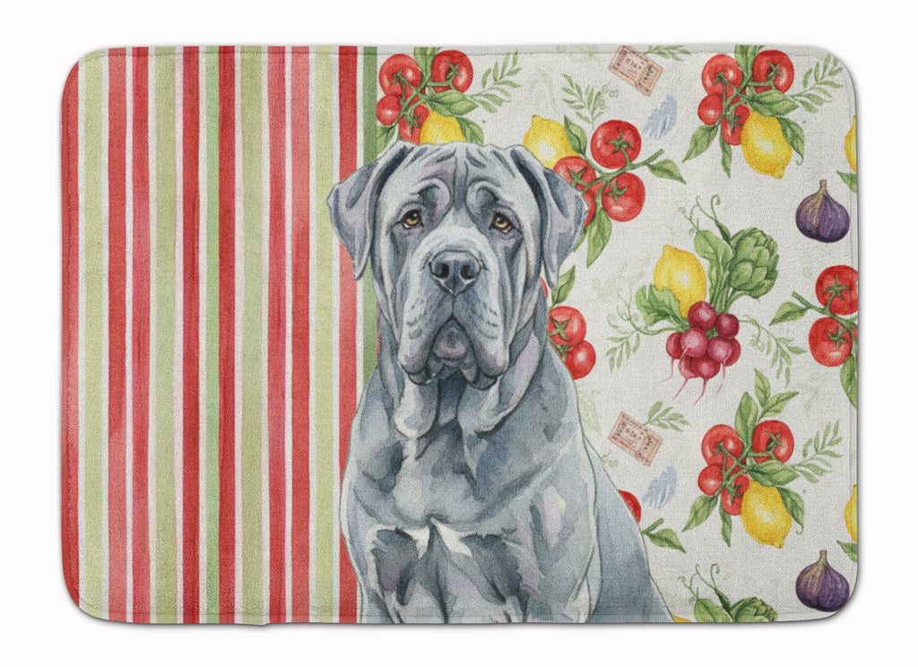 Blue Neapolitan Mastiff Vegetables Memory Foam Kitchen Mat Machine Washable Anti-Fatigue Cushion Comfort Bath or Kitchen Rug