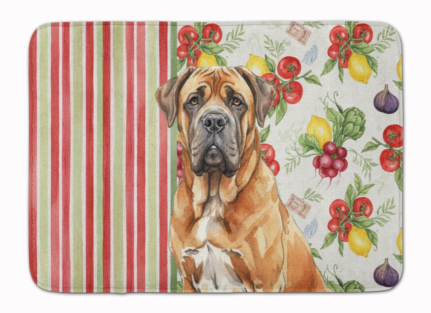 Neapolitan Mastiff Vegetables Memory Foam Kitchen Mat Machine Washable Anti-Fatigue Cushion Comfort Bath or Kitchen Rug
