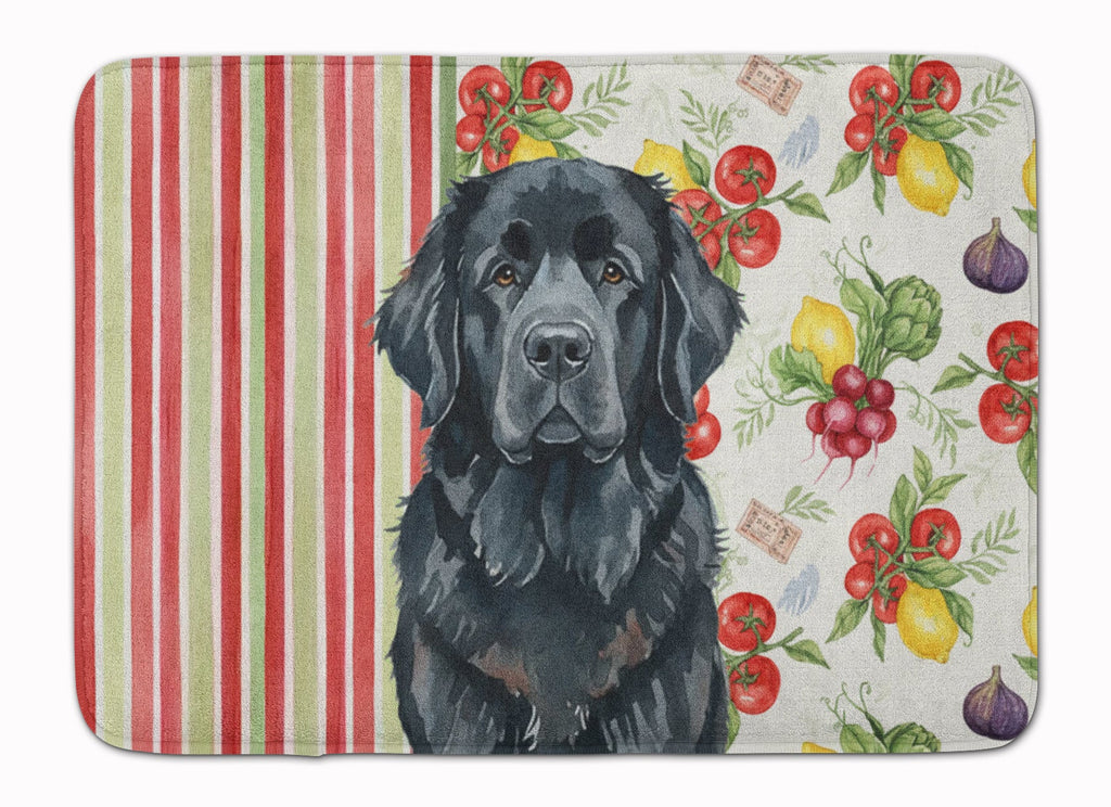 Black Newfoundland Vegetables Memory Foam Kitchen Mat Machine Washable Anti-Fatigue Cushion Comfort Bath or Kitchen Rug