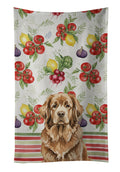 Brown Newfoundland Vegetables Kitchen Towel Velour Plush Front and Cotton Loop Back Machine Washable