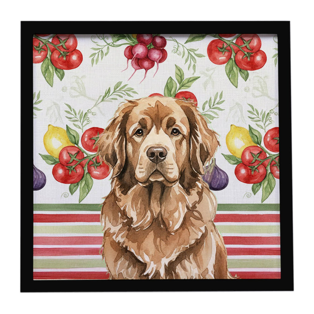 Brown Newfoundland Vegetables Framed Metal Print Bathroom, Kitchen, Office, Home Decor Wall Art Ready to Hang, Square, 8X8