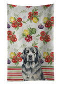 Gray Newfoundland Vegetables Kitchen Towel Velour Plush Front and Cotton Loop Back Machine Washable