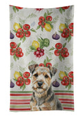 Grizzle and Tan Norfolk Terrier Vegetables Kitchen Towel Velour Plush Front and Cotton Loop Back Machine Washable