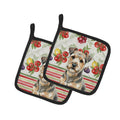 Grizzle and Tan Norfolk Terrier Vegetables Pot Holder Set of 2 Heat Resistant Quilted Hot Pads 7.5 x 7.5 Inch, Insulated Kitchen Trivets for Cooking & Baking