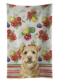 Wheaten Norfolk Terrier Vegetables Kitchen Towel Velour Plush Front and Cotton Loop Back Machine Washable