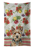 Norwich Terrier Vegetables Kitchen Towel Velour Plush Front and Cotton Loop Back Machine Washable
