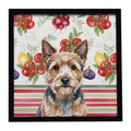 Norwich Terrier Vegetables Framed Metal Print Bathroom, Kitchen, Office, Home Decor Wall Art Ready to Hang, Square, 8X8