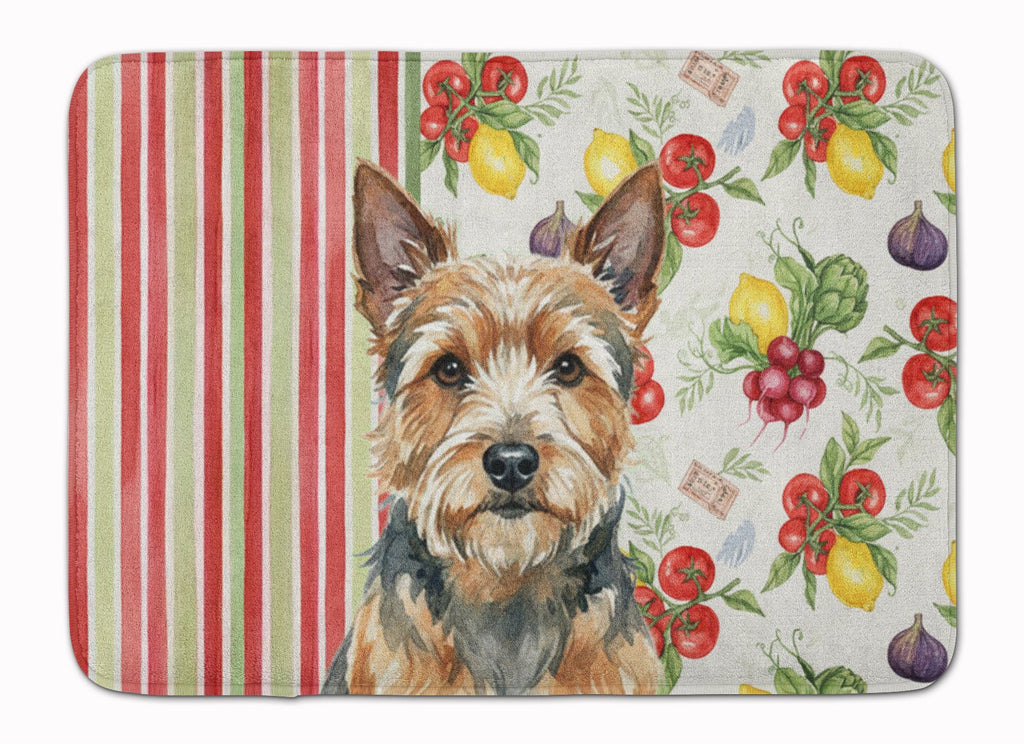 Norwich Terrier Vegetables Memory Foam Kitchen Mat Machine Washable Anti-Fatigue Cushion Comfort Bath or Kitchen Rug
