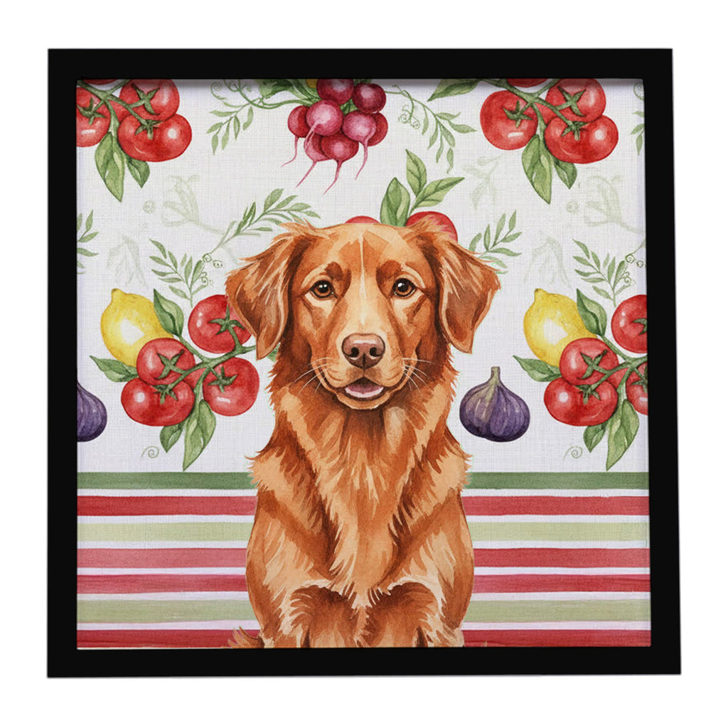 Copper Nova Scotia Duck Tolling Retriever Vegetables Framed Metal Print Bathroom, Kitchen, Office, Home Decor Wall Art Ready to Hang, Square, 8X8
