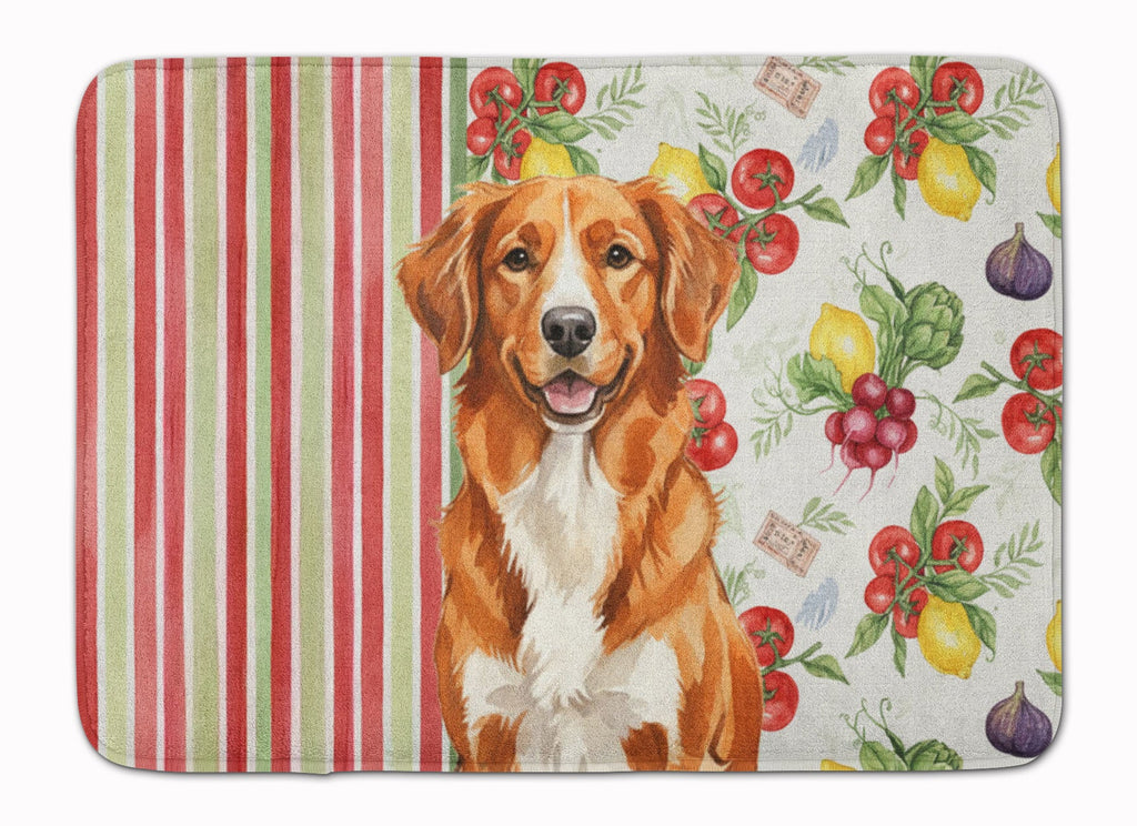 Orange Nova Scotia Duck Tolling Retriever Vegetables Memory Foam Kitchen Mat Machine Washable Anti-Fatigue Cushion Comfort Bath or Kitchen Rug