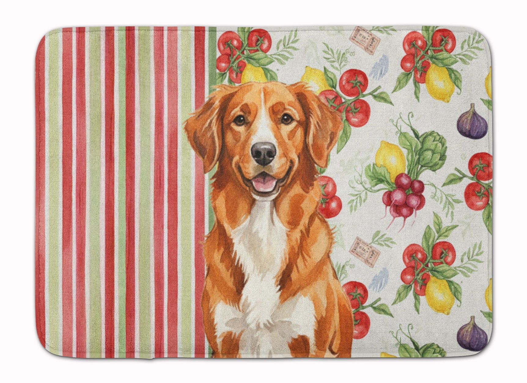 Orange Nova Scotia Duck Tolling Retriever Vegetables Memory Foam Kitchen Mat Machine Washable Anti-Fatigue Cushion Comfort Bath or Kitchen Rug