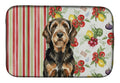 Black and Tan Otterhound Vegetables Dish Drying Mat Absorbent Dish Drying Mat Pad for Kitchen Counter Dish Drainer Mat for Countertop, 14 x 21", Multicolor