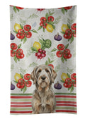 Grizzle and Tan Otterhound Vegetables Kitchen Towel Velour Plush Front and Cotton Loop Back Machine Washable