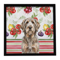 Grizzle and Tan Otterhound Vegetables Framed Metal Print Bathroom, Kitchen, Office, Home Decor Wall Art Ready to Hang, Square, 8X8