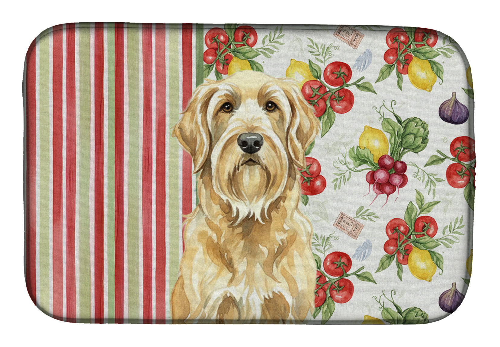 Wheaten and Tan Otterhound Vegetables Dish Drying Mat Absorbent Dish Drying Mat Pad for Kitchen Counter Dish Drainer Mat for Countertop, 14 x 21", Multicolor