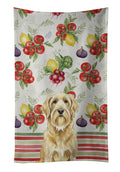 Wheaten and Tan Otterhound Vegetables Kitchen Towel Velour Plush Front and Cotton Loop Back Machine Washable
