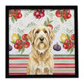 Wheaten and Tan Otterhound Vegetables Framed Metal Print Bathroom, Kitchen, Office, Home Decor Wall Art Ready to Hang, Square, 8X8