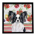 Black and White Papillon Vegetables Framed Metal Print Bathroom, Kitchen, Office, Home Decor Wall Art Ready to Hang, Square, 8X8