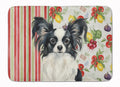 Black and White Papillon Vegetables Memory Foam Kitchen Mat Machine Washable Anti-Fatigue Cushion Comfort Bath or Kitchen Rug