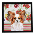 White with Red Papillon Vegetables Framed Metal Print Bathroom, Kitchen, Office, Home Decor Wall Art Ready to Hang, Square, 8X8