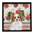 White with Sable Papillon Vegetables Framed Metal Print Bathroom, Kitchen, Office, Home Decor Wall Art Ready to Hang, Square, 8X8